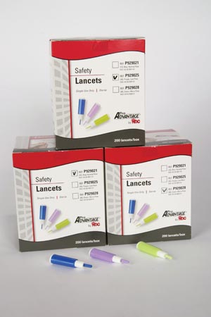 Safety Lancet, 25G, Low Flow, 1.5mm Depth, Purpl .. .  .  